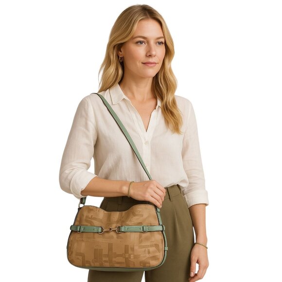 Etienne Aigner Bag Shoulder Handbag Purse Satchel Vegan Leather WOMEN'S WOMAN'S - Picture 1 of 16